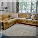 F15. Lexington Furniture leather sectional. 35”h x105” x 125” x 42”d 